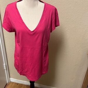 Banana Republic Pink V-Neck Women's Tee